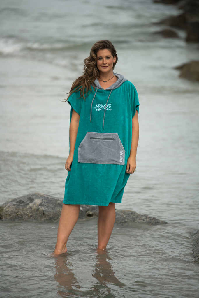 Finfolk Swim Team Teal Changing Poncho