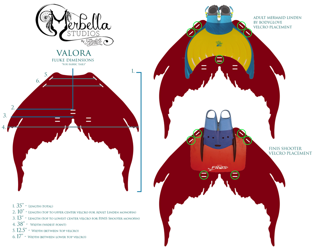 Indigo Merbella by Finfolk Signature Fabric Tail - READY TO SHIP