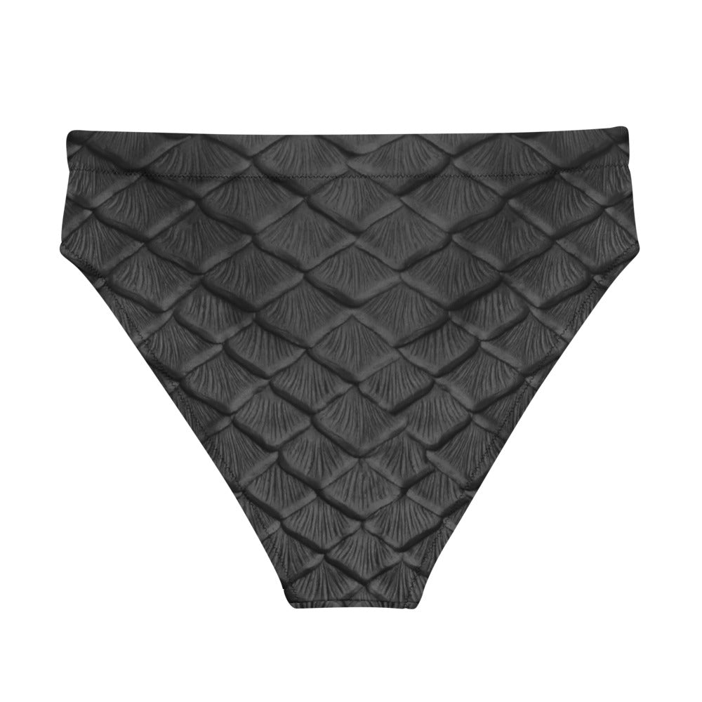 Obsidian Scale Recycled High-Waisted Bikini Bottom