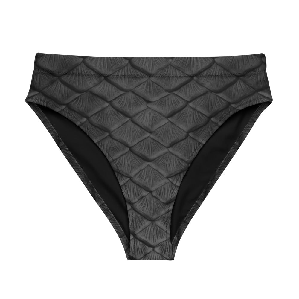 Obsidian Scale Recycled High-Waisted Bikini Bottom