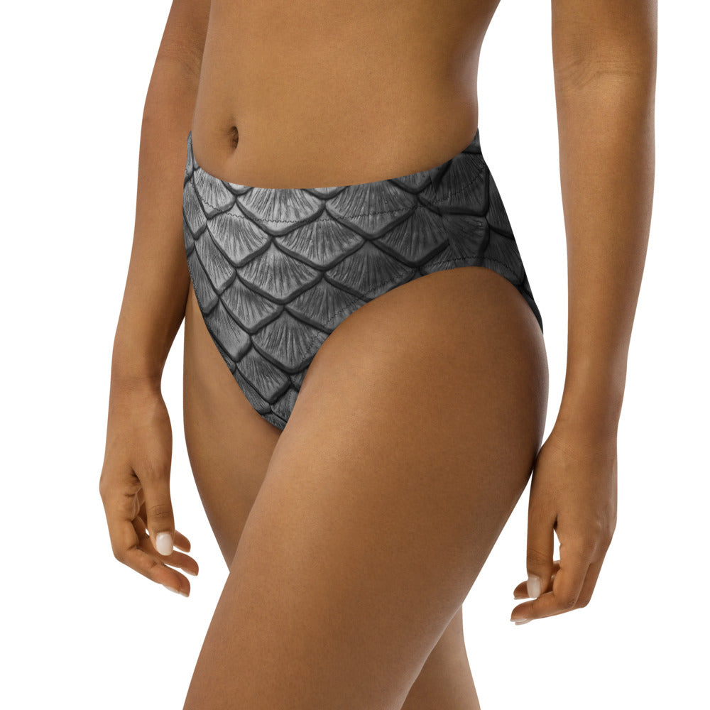 Starcrossed Silver Recycled High-Waisted Bikini Bottom
