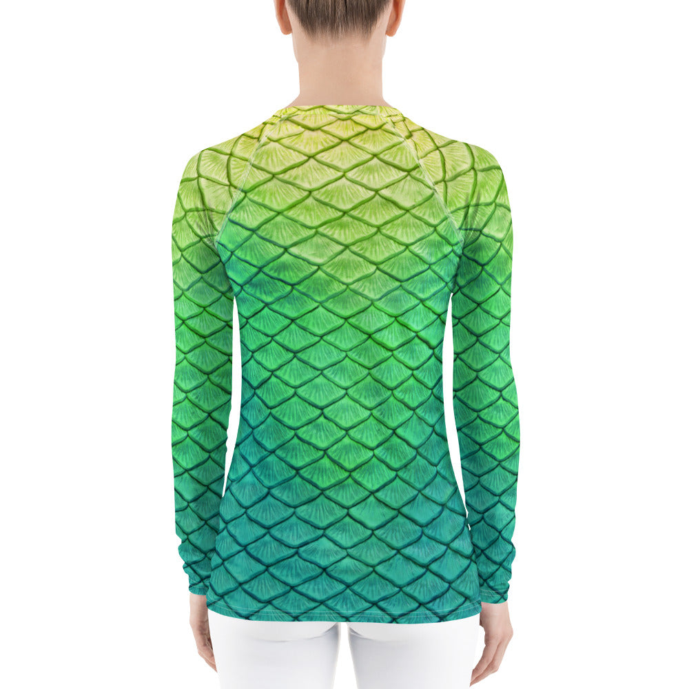 Shoal Green Fitted Rash Guard
