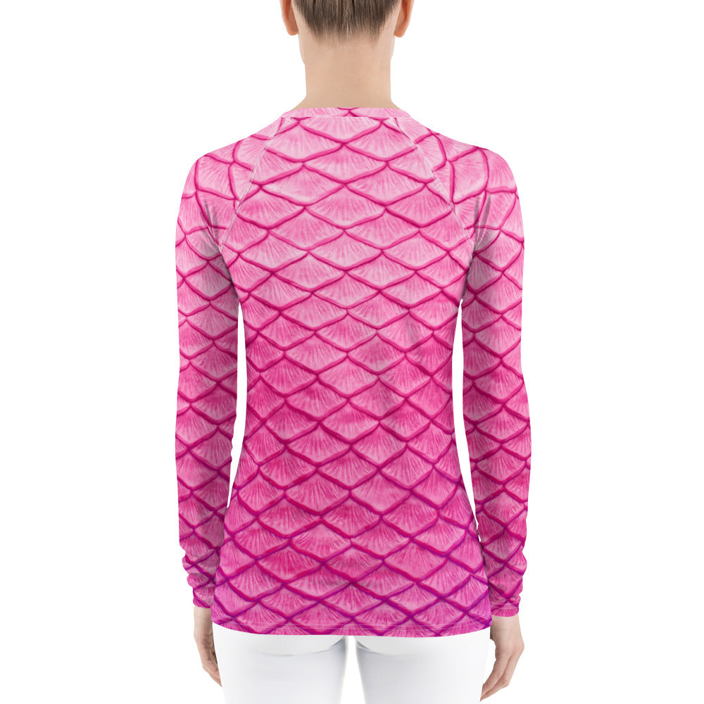 Plumeria Pink Fitted Rash Guard