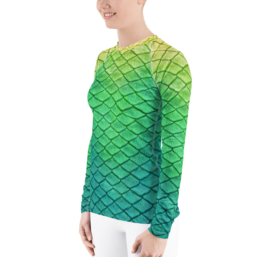 Shoal Green Fitted Rash Guard