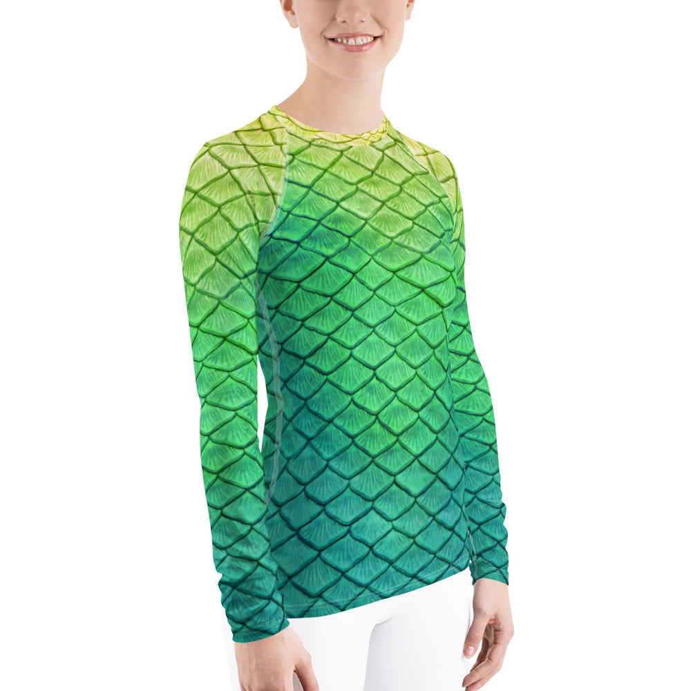 Shoal Green Fitted Rash Guard