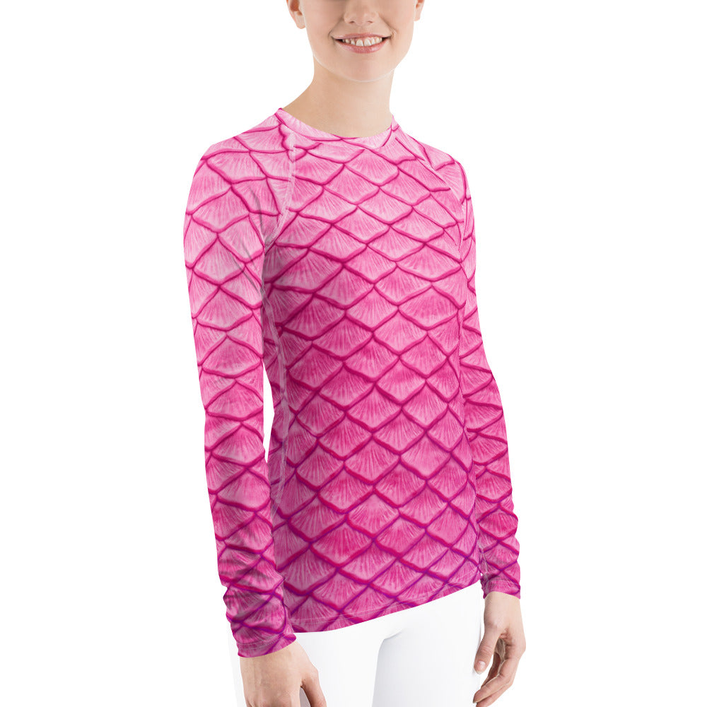 Plumeria Pink Fitted Rash Guard
