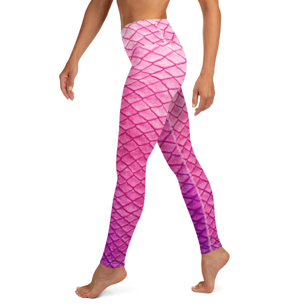 Plumeria Pink High Waisted Leggings