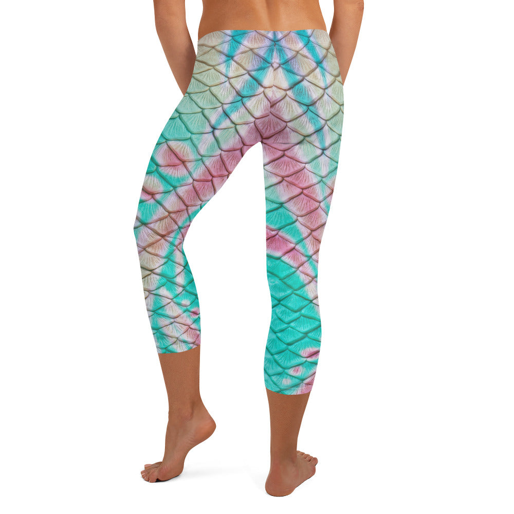 Turquoise Sunrise Capri Leggings