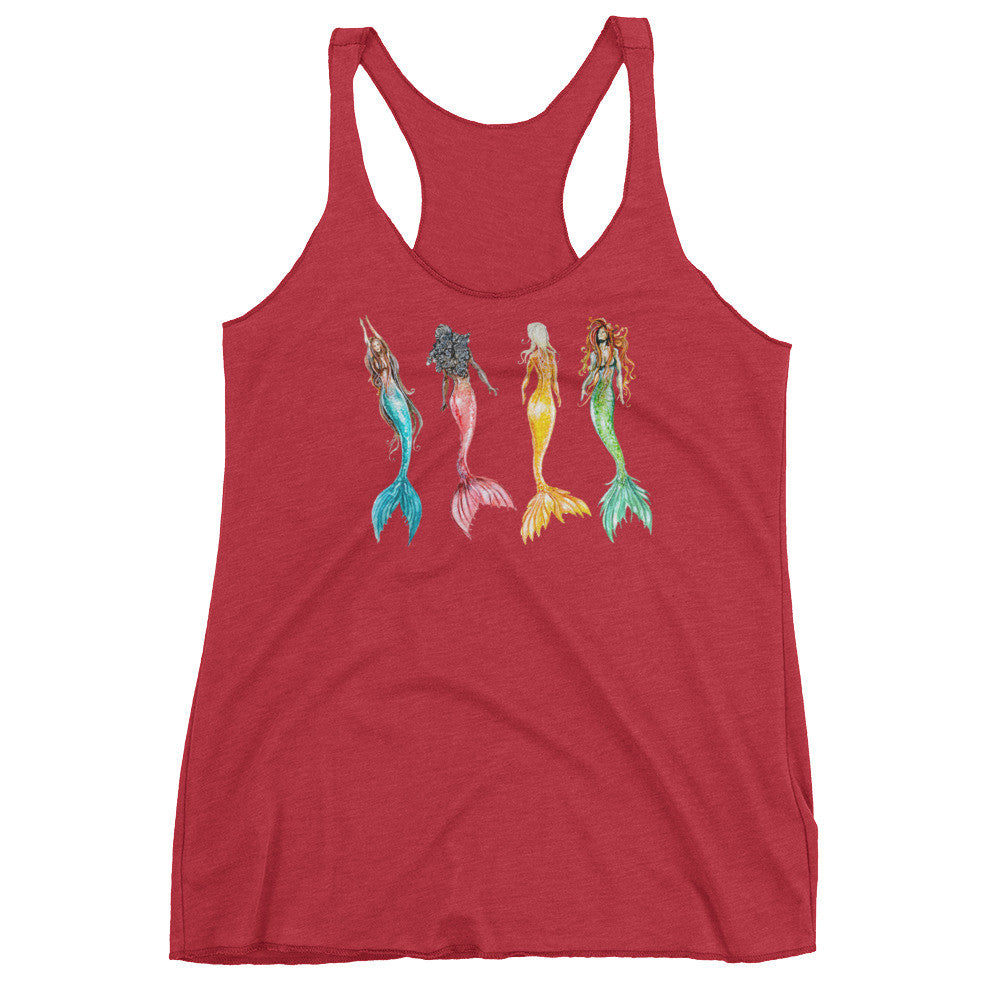Watercolor Mermaid Racerback Tank