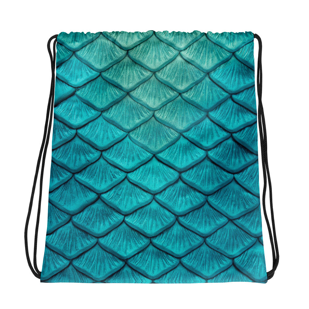 Sea Sapphire Drawstring Bag