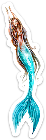 Watercolor Mermaids Sticker Set