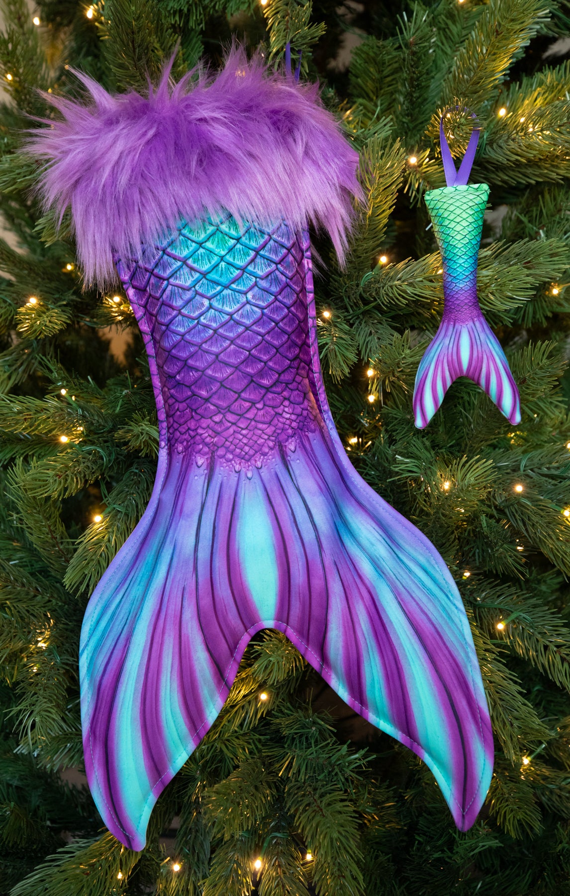 Ariel's Melody Christmas Stocking and Fabric Christmas Ornament
