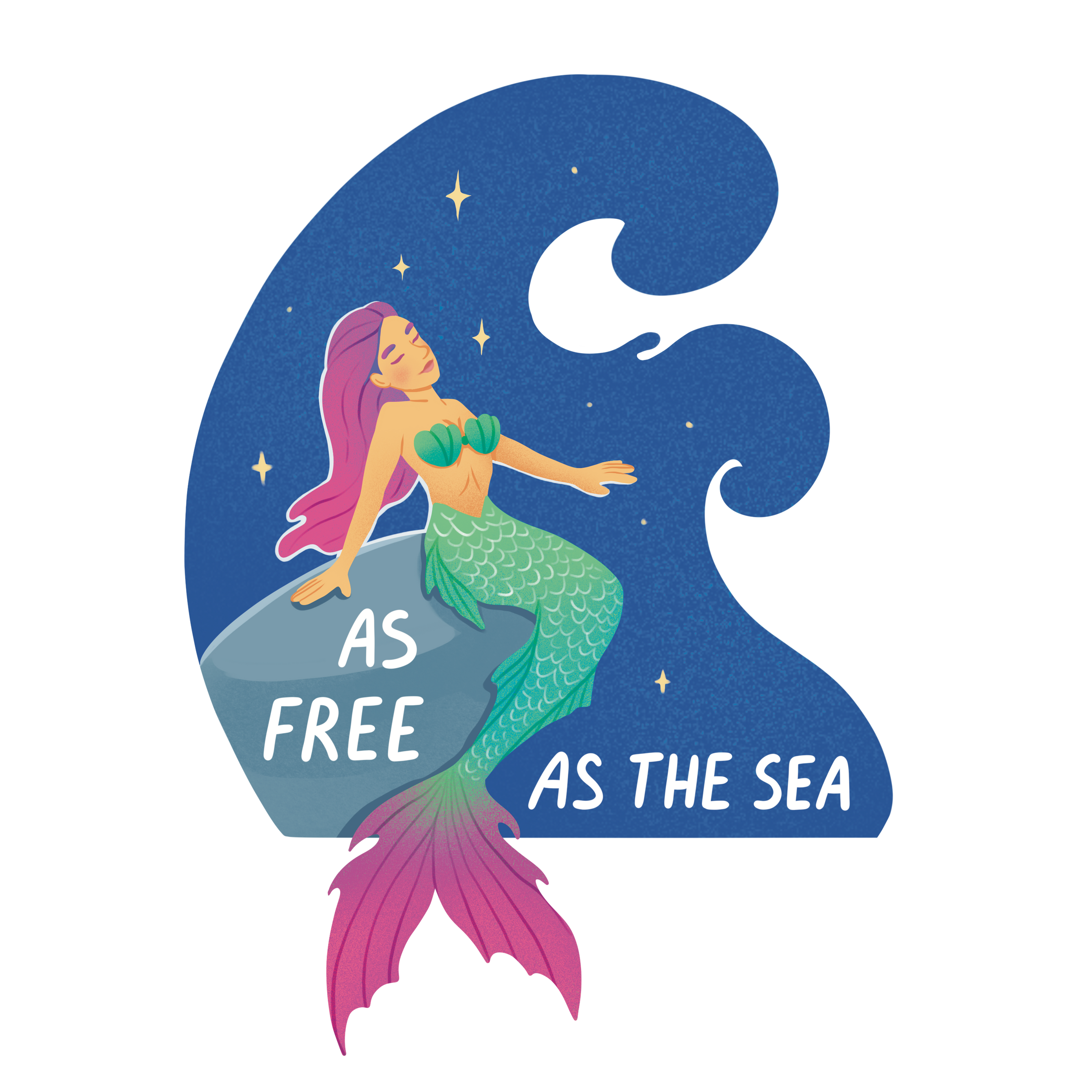Free As the Sea Sticker