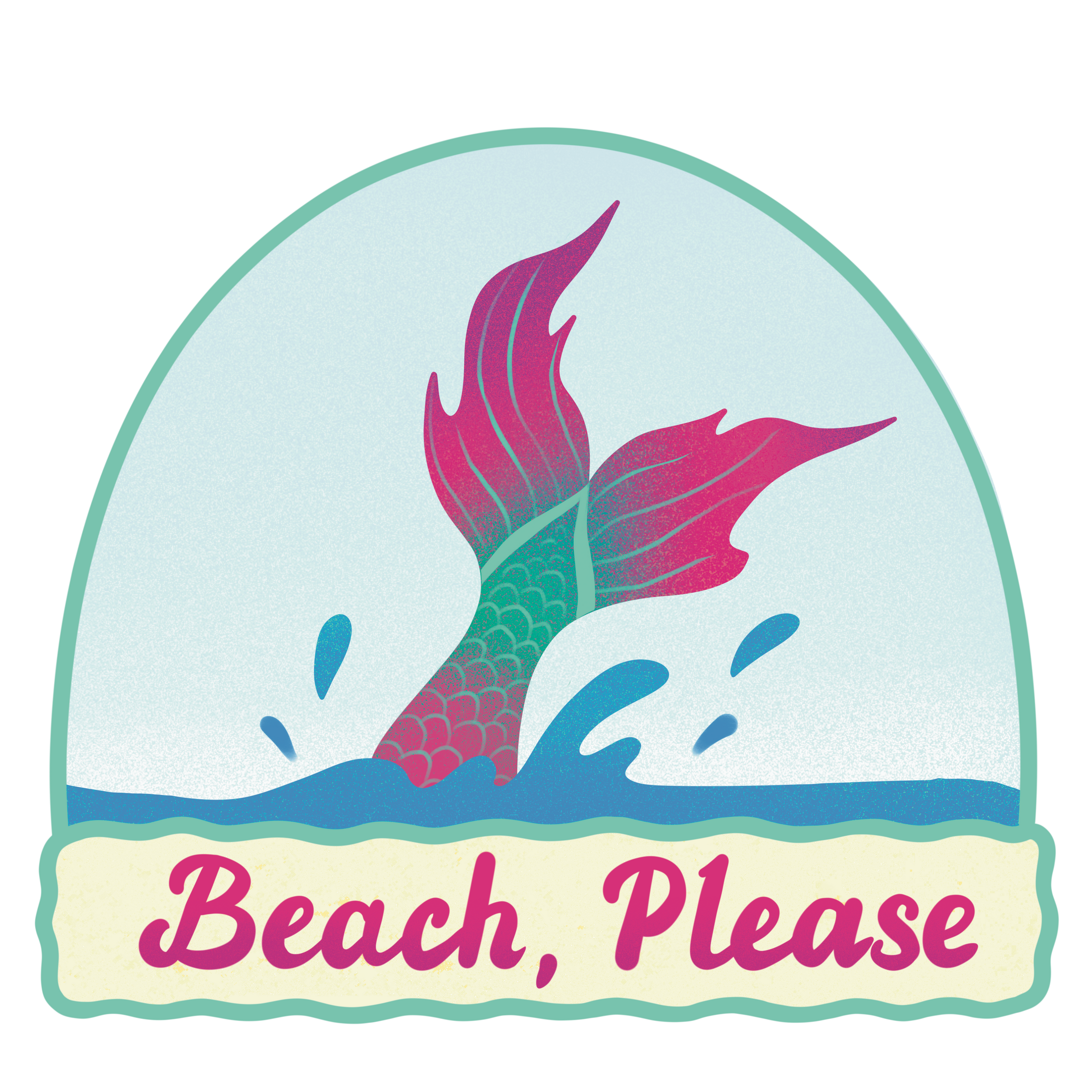 Beach Please Sticker