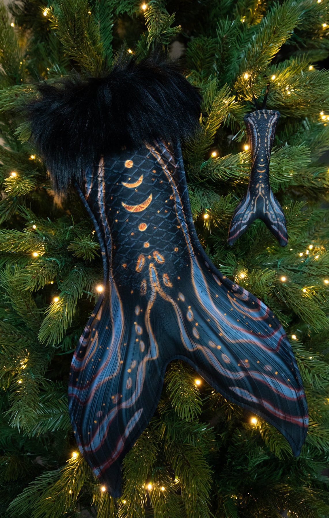 Eclipse Christmas Stocking and Fabric Christmas Ornament