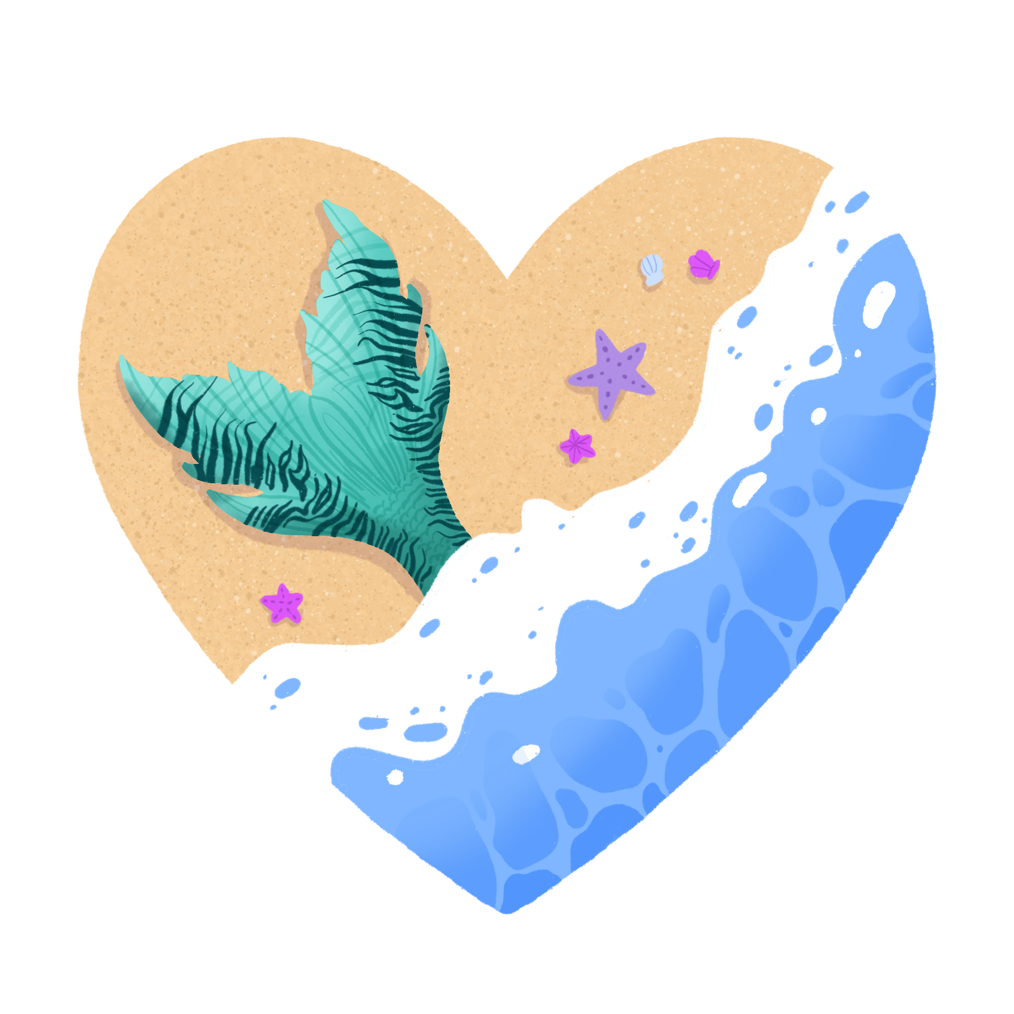 Sandy Heart Sticker
