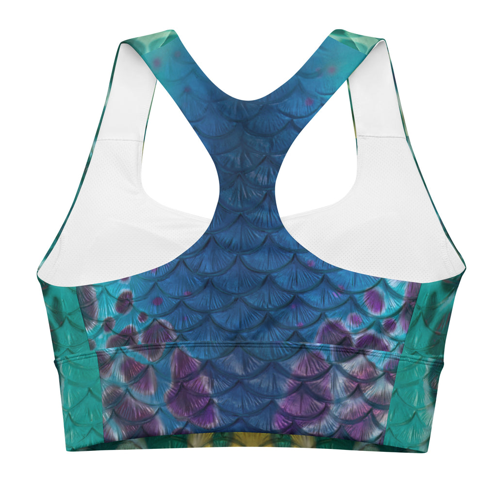 Miami Dolphins Fins Up Checkered Longline Sports Bra
