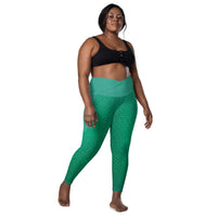 Humphead Wrasse Cross Waist Leggings with Pockets