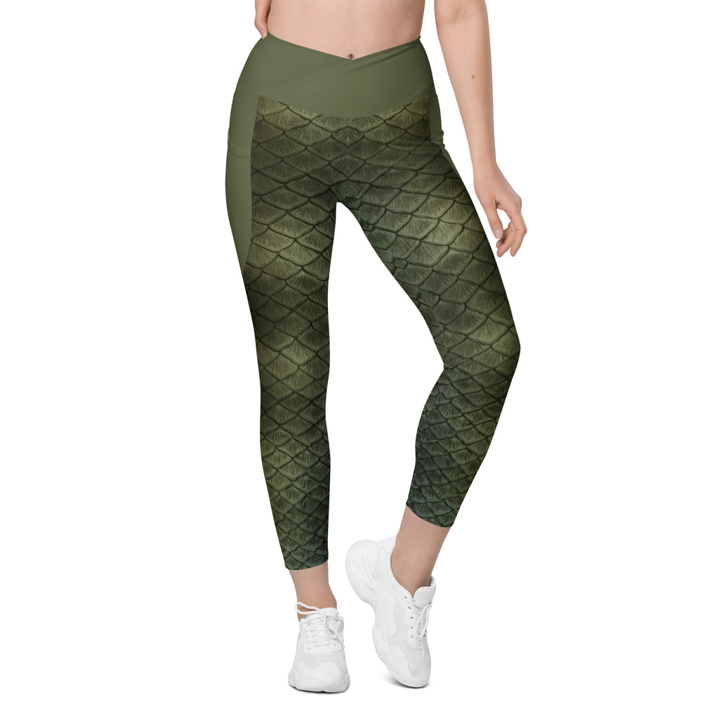 Bluegill Cross Waist Leggings with Pockets