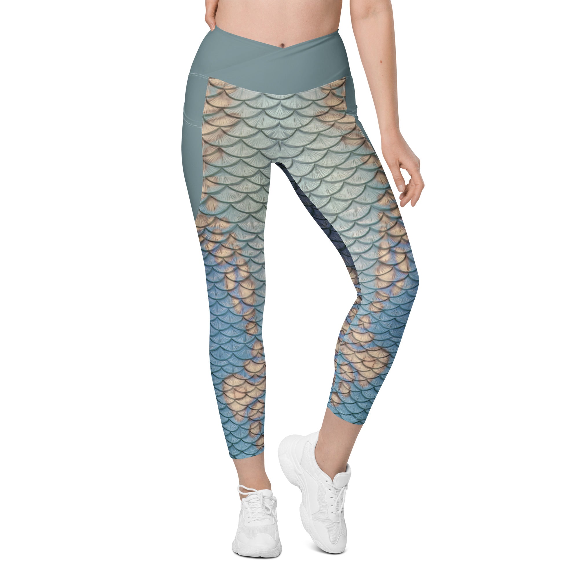 Moonshell Cross Waist Leggings with Pockets
