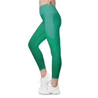 Humphead Wrasse Cross Waist Leggings with Pockets
