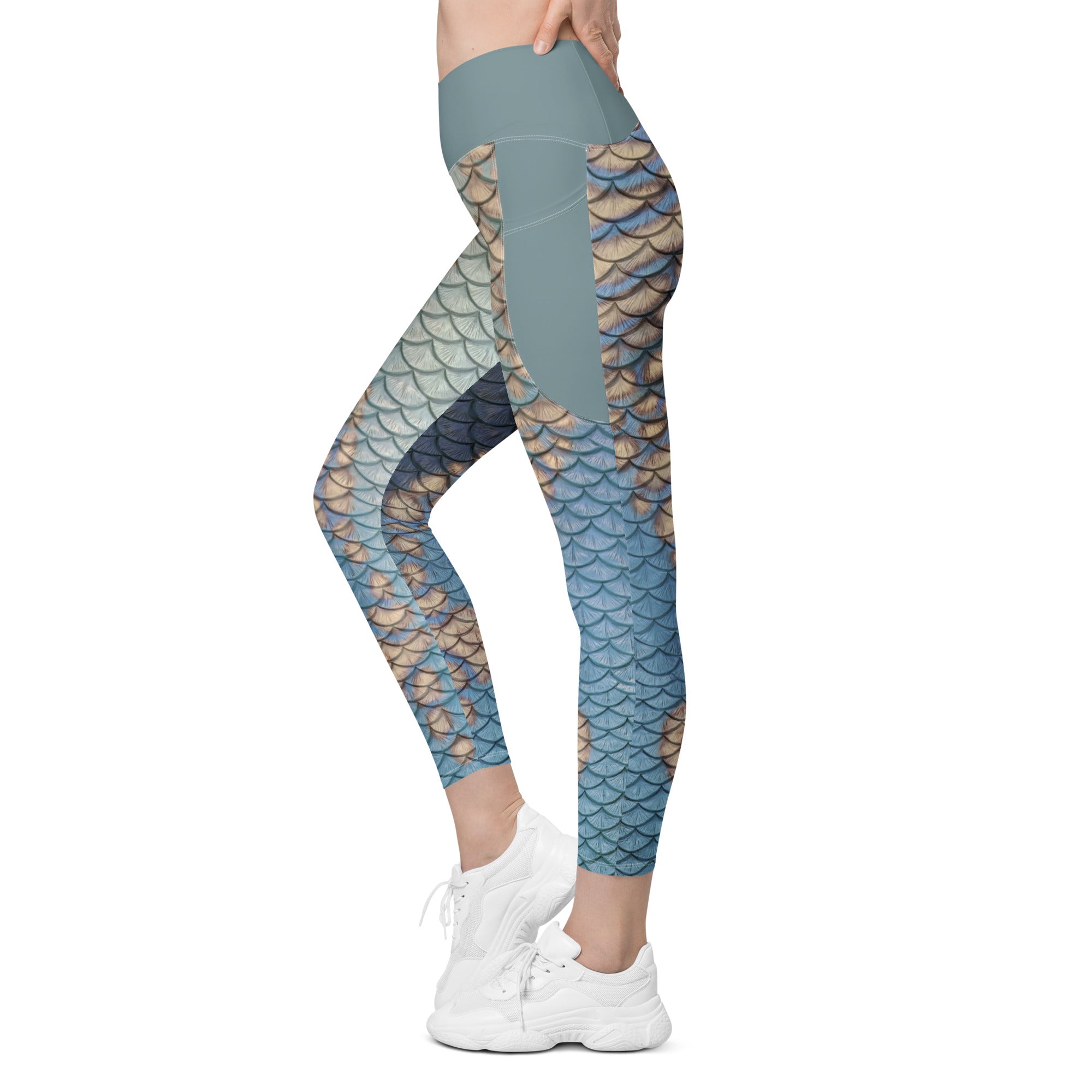 Moonshell Cross Waist Leggings with Pockets