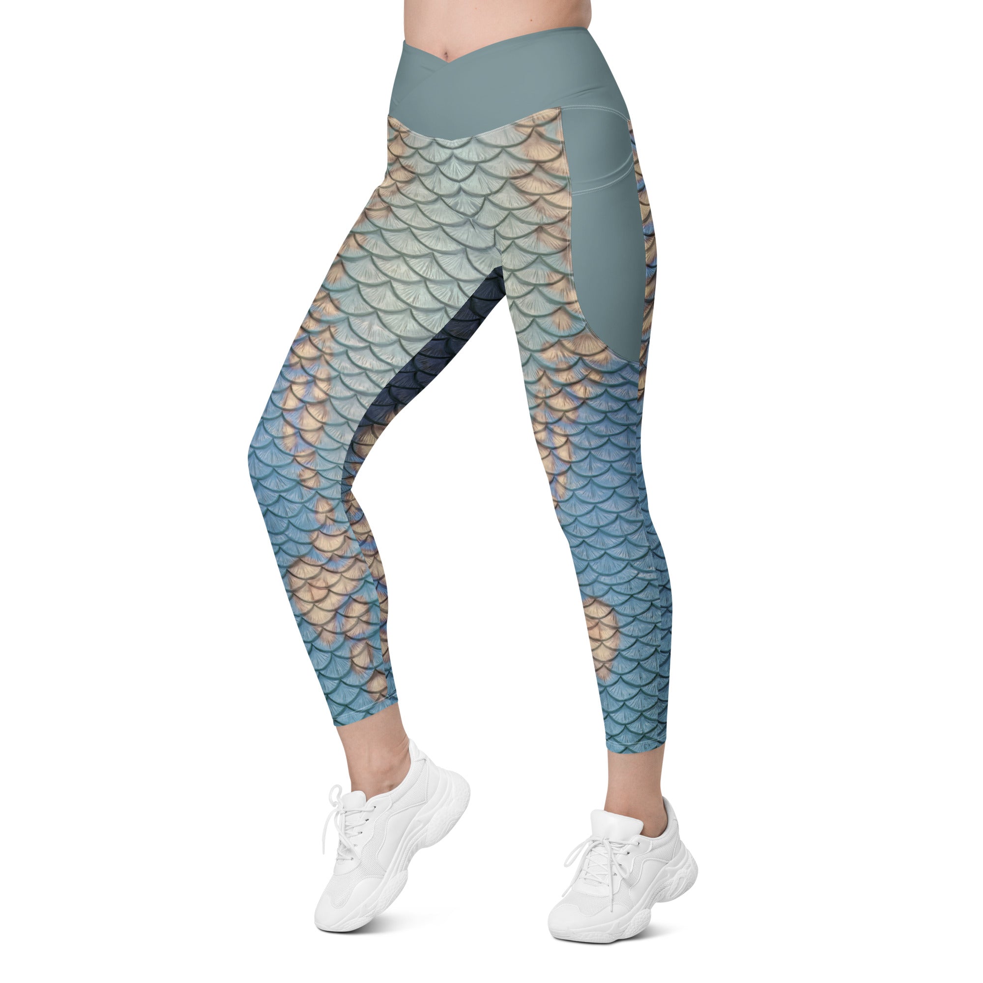 Moonshell Cross Waist Leggings with Pockets
