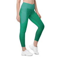 Humphead Wrasse Cross Waist Leggings with Pockets