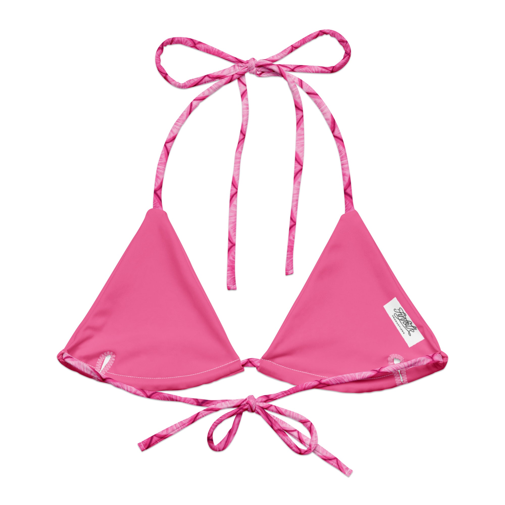 Plumeria Pink Recycled String Bikini Top – Finfolk Productions