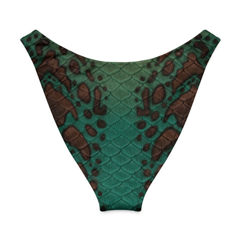 Obsidian Scale Recycled High-Waisted Bikini Bottom