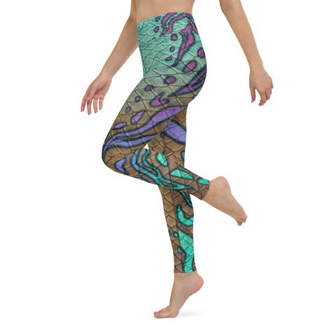 High Waisted Waffle Styled Active Women's Leggings Printed Yoga