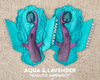 Slightly Imperfect Aqua & Lavender Lunar Moon Silicone Arm Bracers