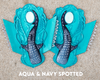 Aqua & Navy Spotted Lunar Moon Silicone Arm Bracers