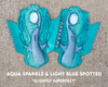 Slightly Imperfect Aqua, Sparkle, & Light Blue Spotted Lunar Moon Silicone Arm Bracers