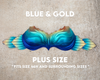 Blue & Gold Trimmed Plus Size Signature Silicone Top