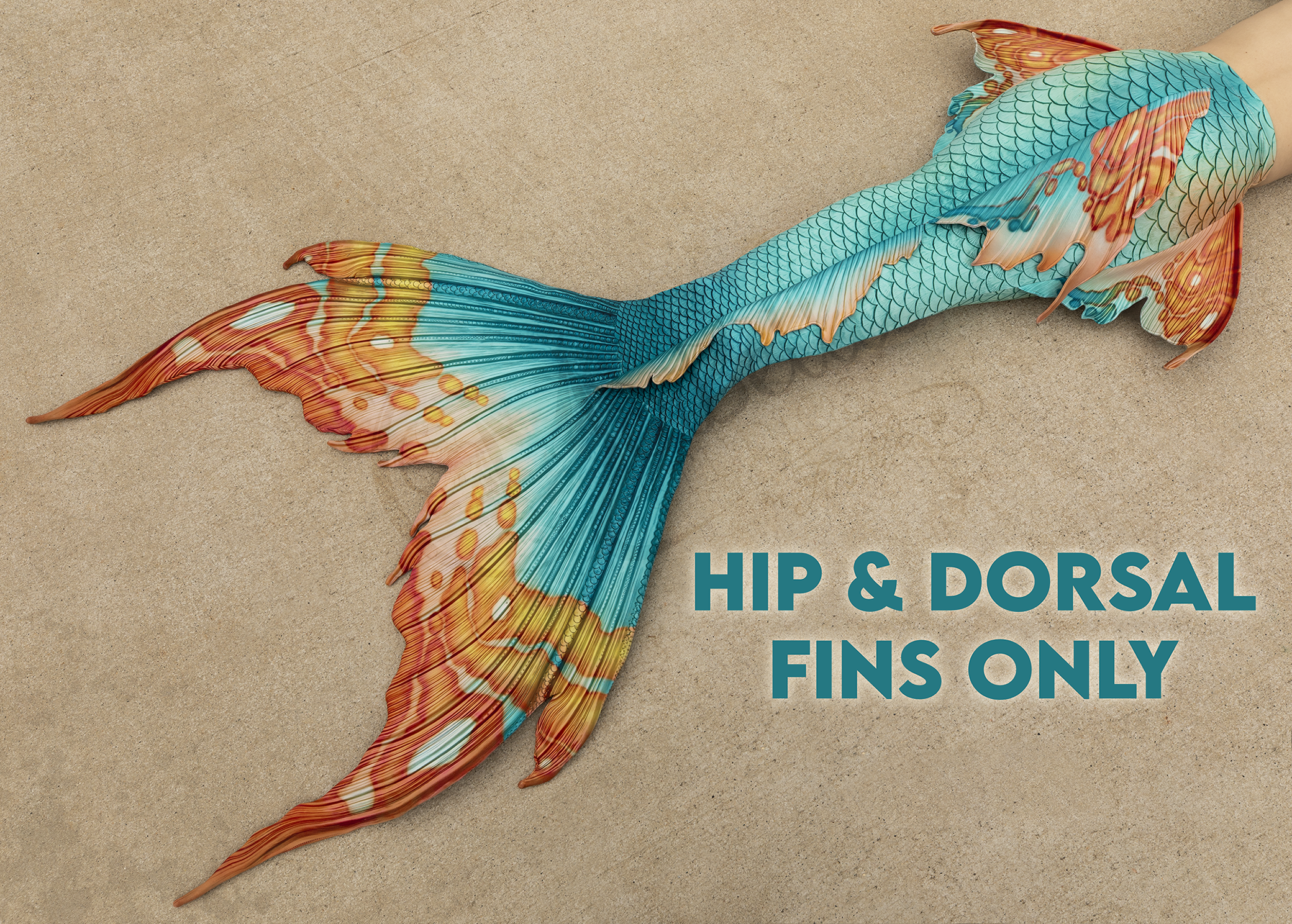 Clementine Merbella by Finfolk Signature Fabric Tail - READY TO SHIP