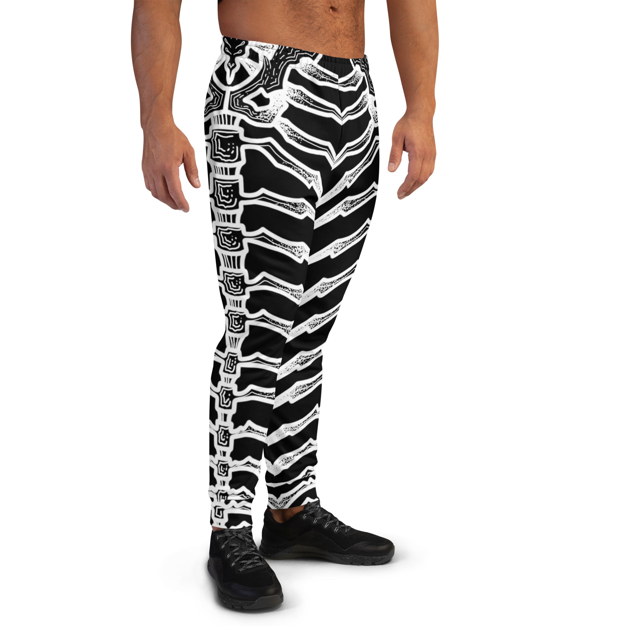 Product image facing right for a pair of joggers featuring Finfolk's Dead Men Tell No Tails mermaid tail design.