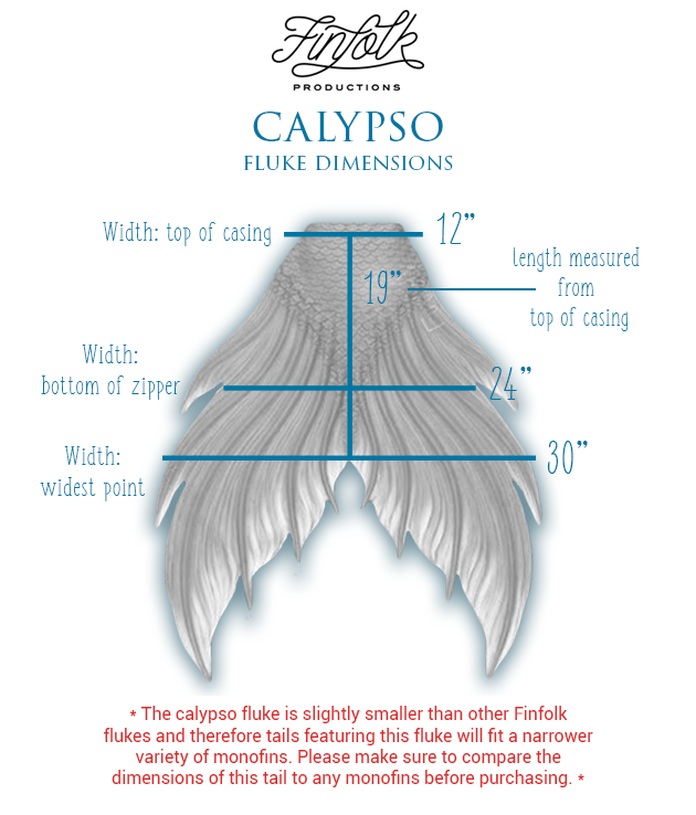 Dimensions for Finfolk's Calypso fluke shape