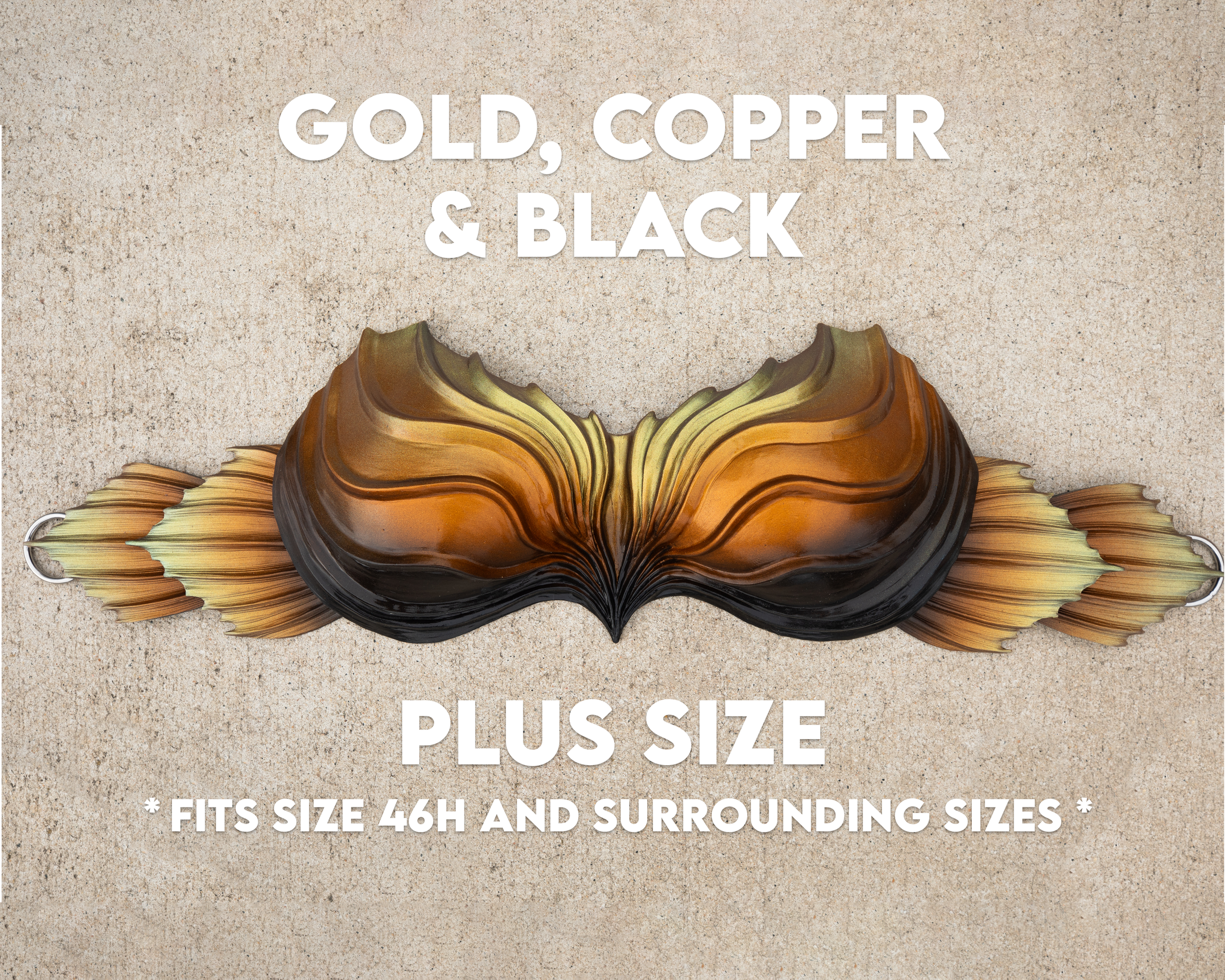 Gold Copper & Black Trimmed Plus Size Signature Silicone Top