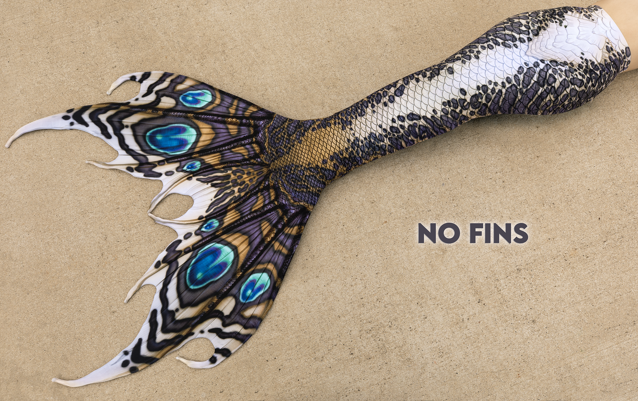 Jaguar Merbella by Finfolk Signature Fabric Tail - READY TO SHIP