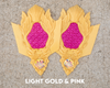 Light Gold & Pink Gemini Silicone Arm Bracers