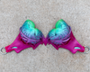 Magenta Aqua & Bright Green Lothlorien Nautilus Silicone Top