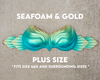 Seafoam & Gold Trimmed Plus Size Signature Silicone Top