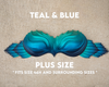 Teal & Blue Trimmed Plus Size Signature Silicone Top