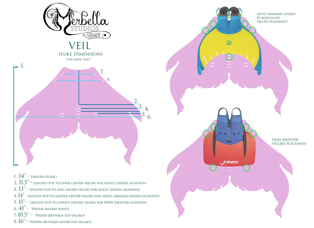 Asteria Merbella by Finfolk Signature Fabric Tail READY TO SHIP