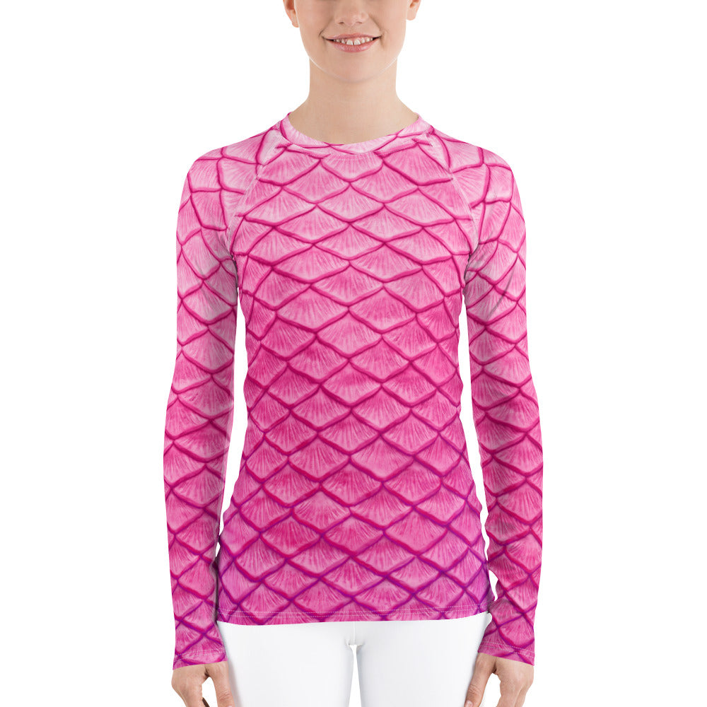 Plumeria Pink Fitted Rash Guard