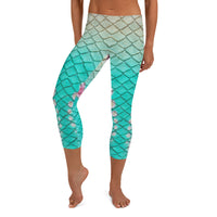 Turquoise Sunrise Capri Leggings
