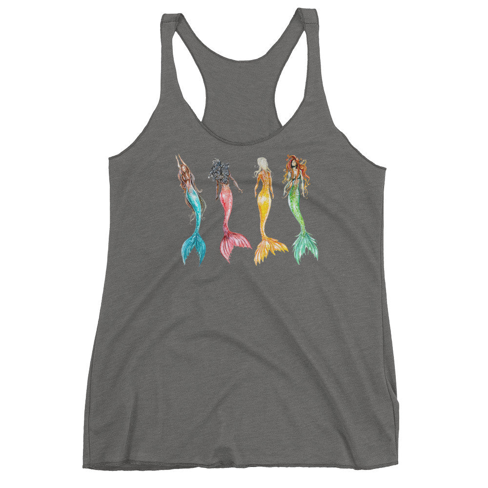 Watercolor Mermaid Racerback Tank