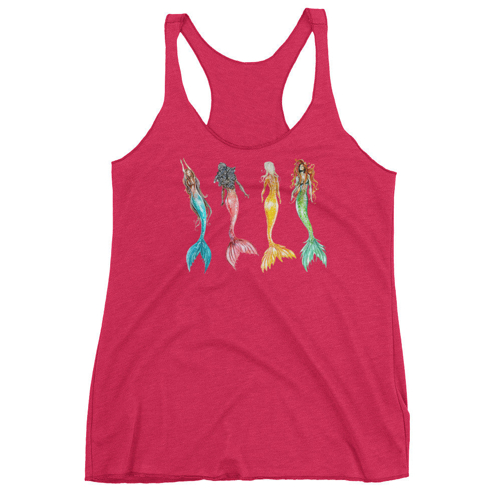 Watercolor Mermaid Racerback Tank